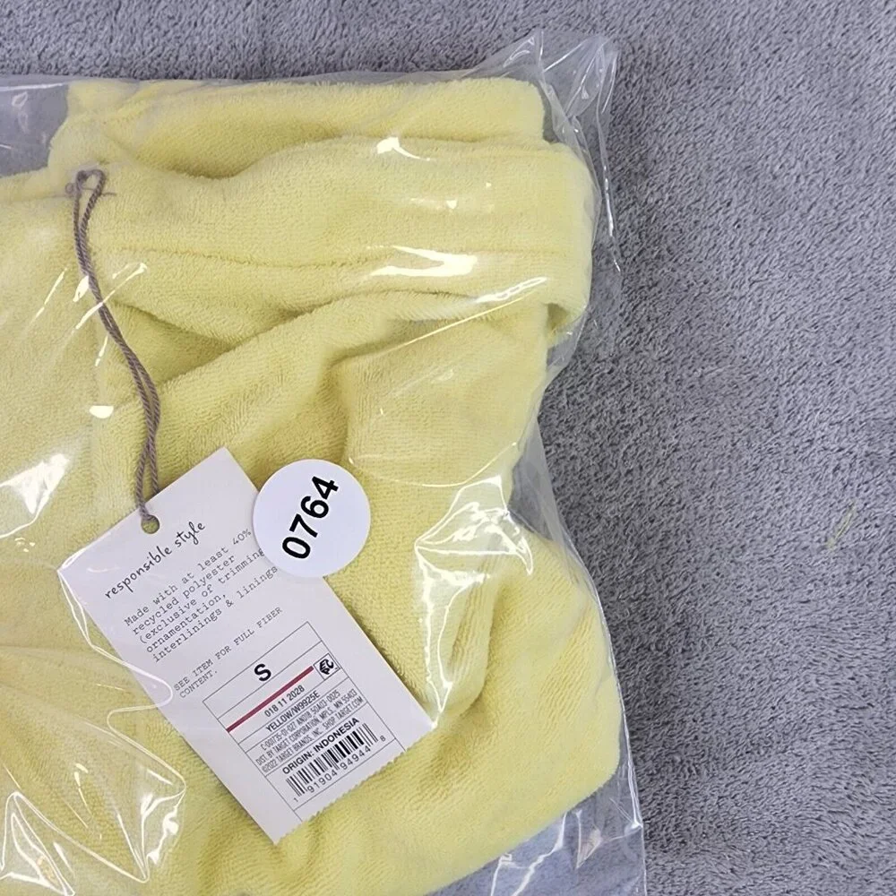 Womens A New Day Yellow French Terry Shorts Pull on Mid Rise 4